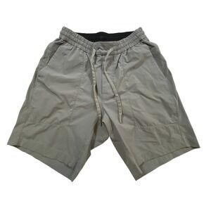 Lululemon Lab Mens Grey Ripstop Utility Shorts Size S Drawstring Athletic